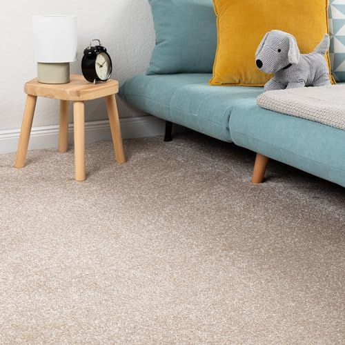 Steffensmeier Teppichboden Korsika Meterware | Auslegware für Kinderzimmer Wohnzimmer Schlafzimmer | Sand, Größe: 200x400 cm