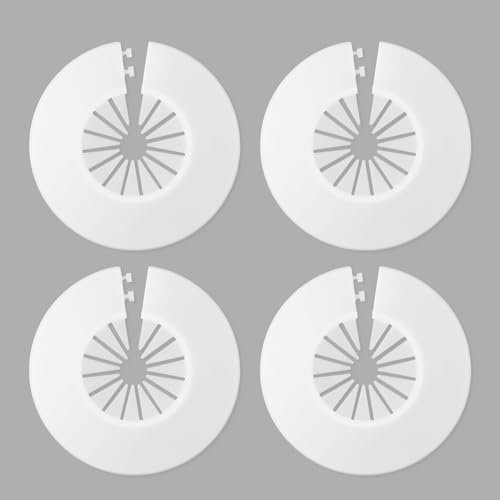 Rosettenplatte, 14–45 mm, Kunststoff-Flansch, Wasserrohrabdeckung, Dekoration, weiße Rohrabdeckung, Heizkörper, Abflussrohrabdeckung für Wandrohr, Dekoration, 4 Stück