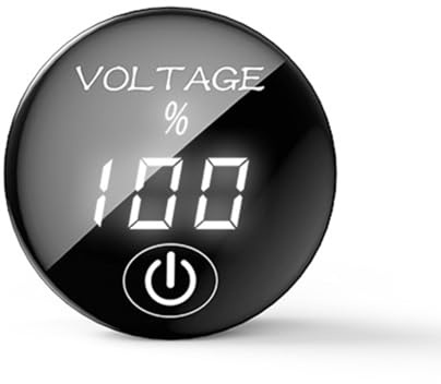 Battery Voltmeter, DC 5-48V Digital Voltage Gauge, Waterproof LED Volt Monitor with Touch Switch for Car Motorcycle Truck Camper Caravan Marine