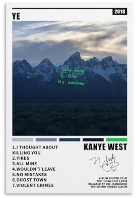 beeto Kanye West Poster Ye Album Poster Leinwand 90er Jahre Wandkunst Zimmer ästhetische Poster 20 x 30 cm
