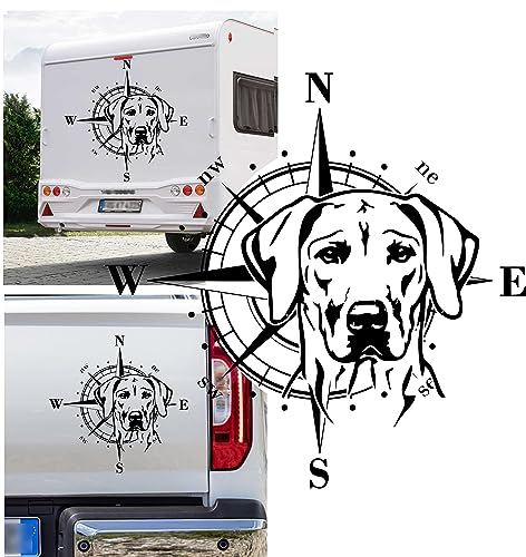 Rhodesian Ridgeback Kompass Aufkleber Apassbar Wohnmobil Auto Autoaufkleber Sticker Kompassrose Windrose Camper