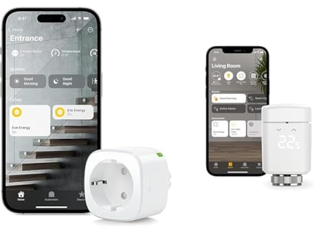 Eve Energiespar Set - 1x Eve Thermo (Apple Home, Smartes Heizkörperthermostat) + 1x Eve Energy (Matter, Smarte Steckdose)
