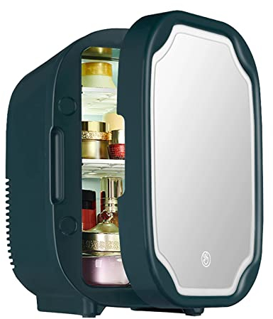 WSMYGS Nevera de insulina, nevera cosmética de 8L con lámpara LED, espejo de maquillaje, nevera portátil, nevera pequeña para el cuidado de la piel, Enfriador de insulina