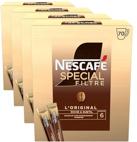 Nescafé Spécial Filtre - Café Soluble - Boîte de 70 Sticks (Lot de 4)