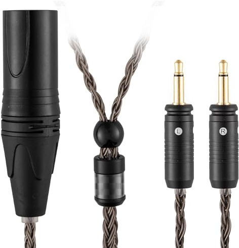 SYRNARN 4 Pin XLR Balanced Headphone Cable Compatible with Focal Clear MG, Stellia, Celestee, Elear, Elegia, Elex, Radiance 16 Core Upgrade Replacement Cord (with 4 Pin XLR Balanced, 2Meters/6.5ft)