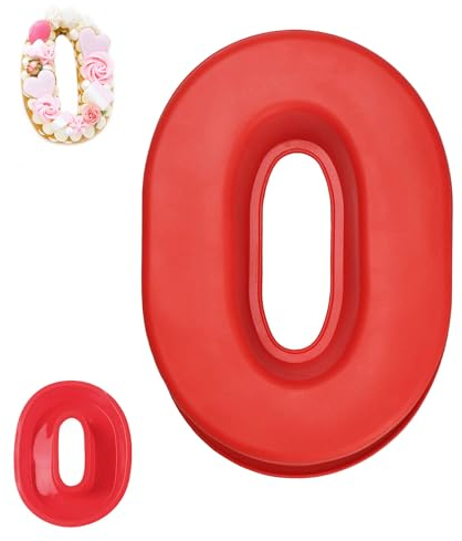 QEEYON 10 Inch Large Silicone Number 0 Cake Mould, Tin Pan for DIY Baking Birthday Wedding Anniversary, BPA Free, Non-Stick