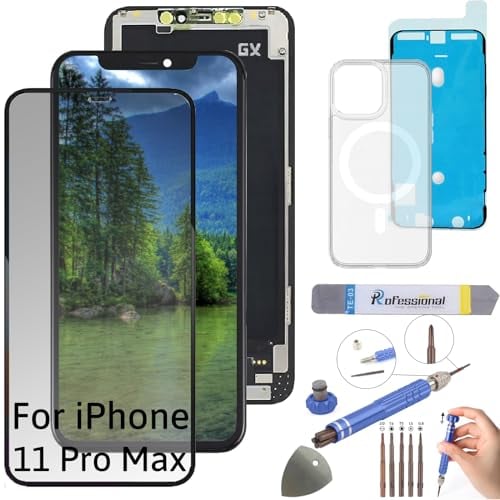 Int'x Hard OLED Display für iPhone 11 PRO MAX LCD Bildschirm Ersatz Touchscreen mit Werkzeug Schwarz mit Rahmen Hohe Qualität