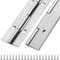 2Pack Piano Hinge 16 Inch x 1.5 Inch Wide Stainless Steel Piano Hinge 0.047'' Thick Continuous Hinges for Heavy Duty Cabinet, Door, Toolbox, Woodworking, Furniture, Silver