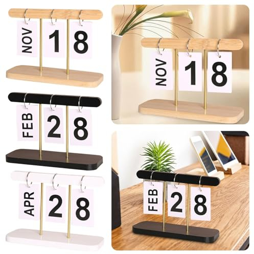 Countdown Kalender 2024,Modern Einfach Kalender für festliche Tage Hochzeiten, Geburtstage, Prüfungen,mehr und Interieur dekoration (Hölzern)