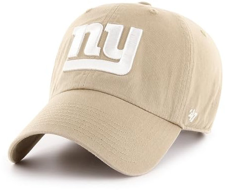 '47 NFL New York Giants Clean Up Unisex-Baseballkappe, Verstellbarer Riemenverschluss, Einheitsgröße, Team Logo, Farbe Khaki