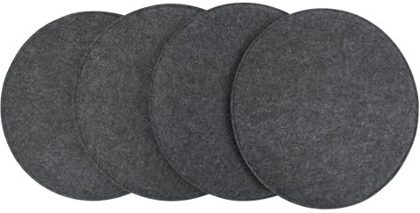 CB Home & Style Filz Sitzkissen Stuhlkissen Polster Auflage Kissen 4er Pack rund oder eckig (Dunkelgrau, Rund - ø35cm)