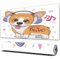FEHWI Gaming Mouse Pad Extra Large Keyboard Mouse Mat Desk Pad Soft Smooth Surface and Anti-Slip Rubber,Cute cartoon Corgi Dog with headphones on a white background,16x35.5 in
