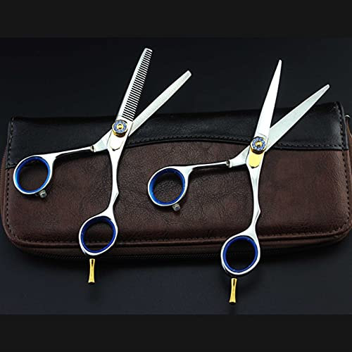 AYCDL Haarschere Silber Haarschneiden Professionelle Tesoura Friseursalon Produkte Haarstyling Barber-Shop Werkzeuge,Set mit Tasche