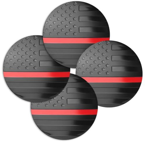 Lot de 4 autocollants centraux de roue en aluminium pour moyeux de roue | 4 pièces - Taille M
