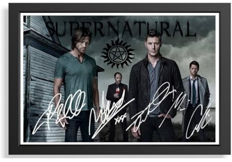 (144) Supernatural Tv Show Cast Signed Framed Autograph Signature A4 (21 X 297 CM) Art Work Wall Art Display (REPRINT) #####