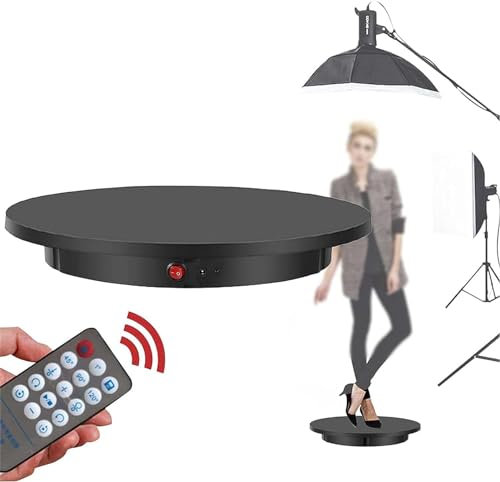Soporte de exhibición Giratorio motorizado con Control Remoto, Plato Giratorio eléctrico de 360 Grados para exhibición de Productos fotográficos o exhibición de Pasteles.