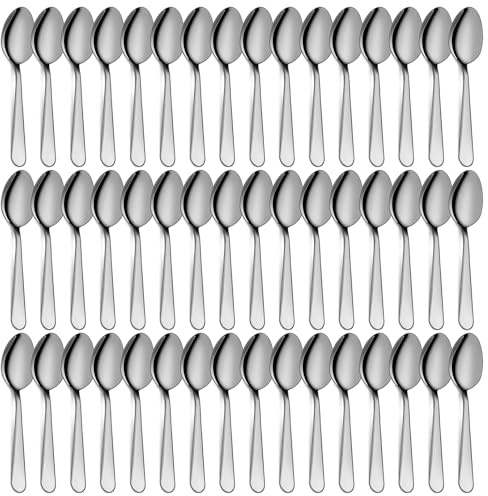 Spoons Set, 48-Piece Stainless Steel Dessert Spoons Dining Spoons, Mirror Polishing Cutlery Spoons Set, Dishwasher Safe (6.7 inches, 17cm)