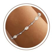Fezodo Armband Damen Silber, Perlenarmband Damen Wasserfes Armband Perlen Layering Armbänder Armkette Perlenschmuck, Silber Schmuck Hochzeit Geschenk für Frauen Freundin Mutter Tochter