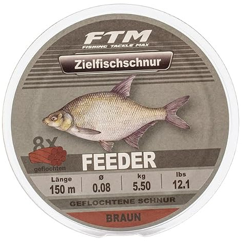 FTM Zielfisch Schnur geflochten Feeder braun 150m