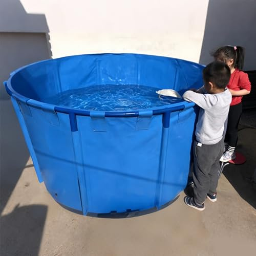 Piscina fuori terra pieghevole, diametro 4 m, piscina con telaio rotondo per cortile, balcone, terrazza, grande stagno per pesci in tela