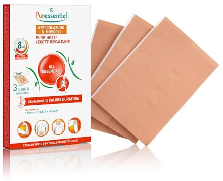 Puressentiel - Articulations & Muscles - Patchs Chauffants Pure Heat aux 14 Huiles Essentielles - Effet Chauffant Naturel - Aide à soulager douleurs musculaires - 3 patchs