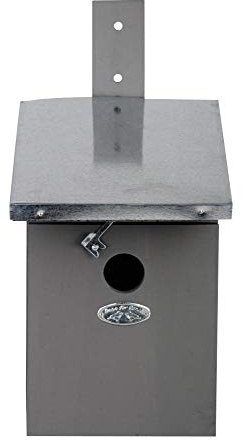 2 Stück Esschert Design Nistkasten, Vogelhaus Kohlmeisen in grau, ca. 17 cm x 21 cm x 33 cm