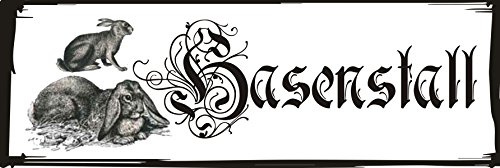  Hasenstall  / Metallschild/Blechschild/Dekoschild/Wandschild/wetterfest/Innenbereich/Außenbereich/Motivation/Vintage