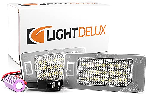 LIGHTDELUX Ersatz für LED Kennzeichenbeleuchtung Golf Plus (ab 2009) Golf 6 Variant (ab 2009) Passat 3C B6 Variant (ab 2009) Passat B7 Limousine (ab 2011) Passat B7 Variant (ab 2011) Passat R36 (ab 2008) Sharan 7N (ab 2011) Touran 1T3 (ab 2011) Touareg 7P5 (ab 2011) V-030610