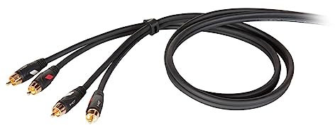 Proel DHG505LU3 - Cavo assemblato professionale STEREO con connettori stampati Die Hard Gold 2 spina RCA a 2 spina RCA. (DHG505LU3)