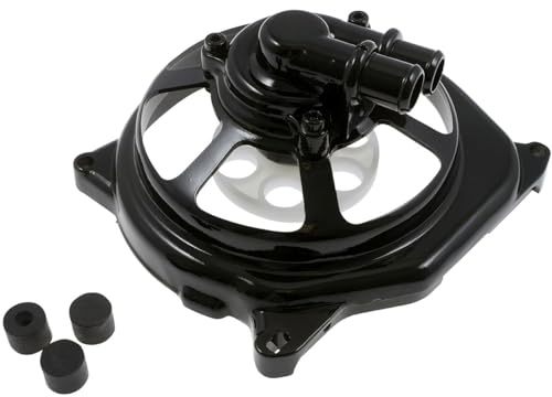 Wasserpumpendeckel STR8 Extreme Cut schwarz kompatibel mit Yamaha Aerox 50cc, Jog RR, ROLLER