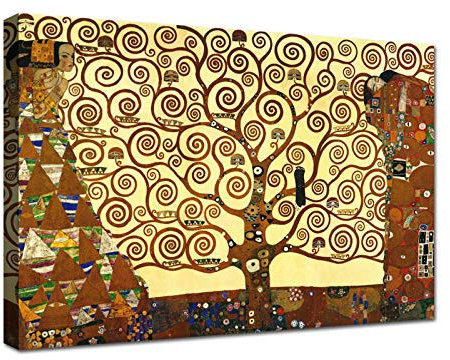 canvashop quadri moderni soggiorno Klimt Albero della vita 100X70 cm Stampe da parete per camera da letto su tela canvas