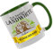 Crealuxe Kaffeetasse 'Die Besten Landwirte heißen (Wunschname)' personalisiert, Spruchtasse, hochwertige Keramiktasse (Grün)