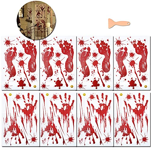 Stickers Halloween fenetre, (8 feuilles Halloween Autocollants Fenêtre Empreintes De Pied), deco halloween by AniSqui