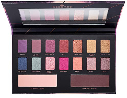 essence epic sunset eyeshadow palette, Lidschatten, mehrfarbig, langanhaltend, metallisch, matt, schimmernd, intensiv, vegan, Nanopartikel frei, ohne Parfüm (21g)