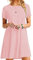 EFOFEI Damen Shirt Lose Kleid Sommer Rundhalsausschnitt Kleid Kurzes Minikleid PK XL