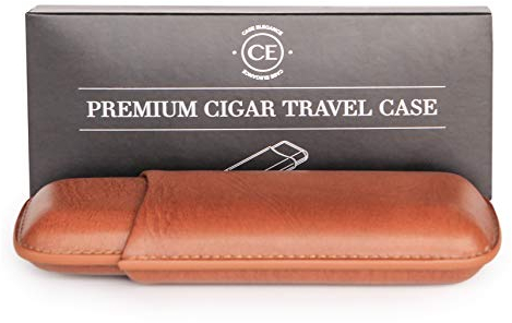 CASE ELEGANCE Zwei Reisezigarrenboxen aus veganem Leder und in Kastanien Braun