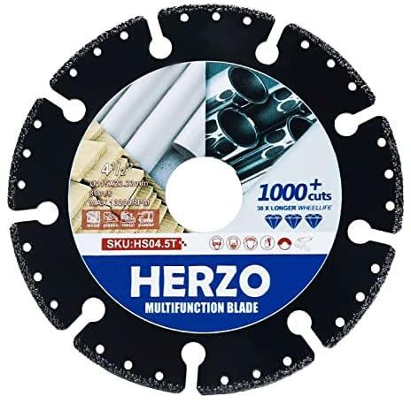 HERZO Multi Wheel Disco da Taglio per Legno e Plastica Laminato 115 mm, Disco da Taglio Legno 115 mm