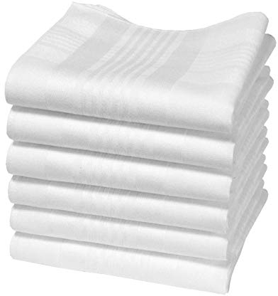 Hankiss - Taschentücher aus Bio-Baumwolle Weiße - Modell ICE - Größe 43cm x 43cm - 6 Stück - 100% Baumwolle GOTS-Zertifiziert