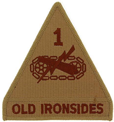 United States Army 1st Armor Division bestickter Aufnäher Wüste / Sand mit Bügelkleber