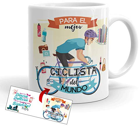 Kembilove Taza de Café para el Mejor Ciclista del Mundo – Taza de Desayuno para la Oficina – Taza de Café y Té para Profesionales – Tazas de Profesiones para Ciclistas
