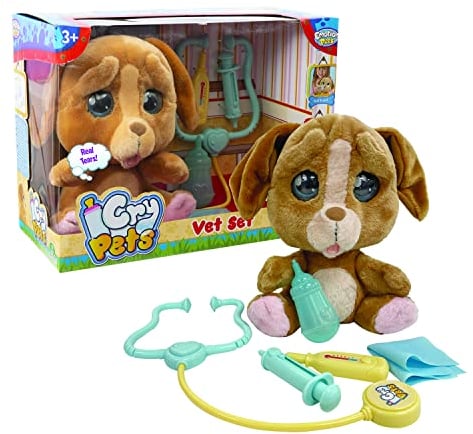 Giochi Preziosi - Emotion Pets Cry Pets Veterinary Set Deluxe interaktives Plüschtier, 22 cm, MTC01000