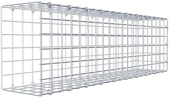 GABIONA Gabion de culture type 2 carré, maillage 5 x 5 cm, profondeur 20 cm, gabion 100 x 30 x 20 cm (L x H x P), anneau en C