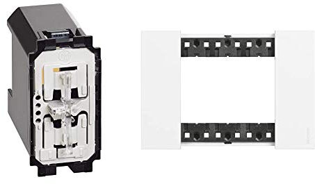 BTicino Living Now Comando Tapparella Connesso & Living Now Placca 3 Moduli, Bianco