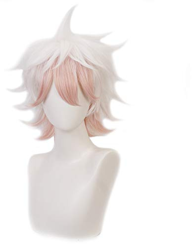 HIROAKIYA Nagito Komaeda Wig, Nagito Komaeda Cosplay Wig with Wig Cap for Danganronpa Cosplay