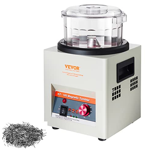 VEVOR Pulidora Magnética para Joyas Kt-185, Pulidora Giratoria para Joyería 180 mm, Pulidora Profesional de Tambor Giratorio Rotación Bidireccional 2000 RPM Pulidor de Joyas con Vaso Magnético