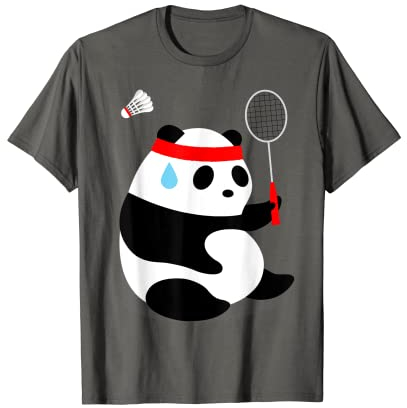 Badminton Panda wird verschwitzt vermisst T-Shirt
