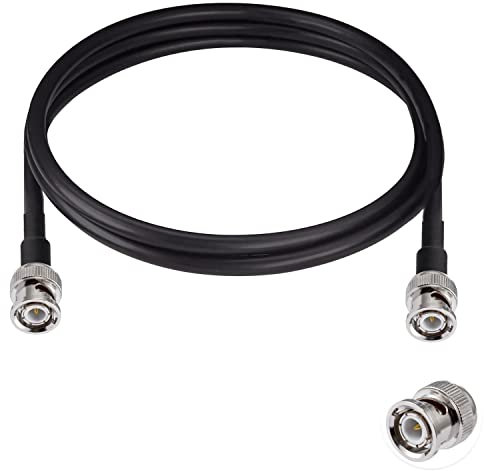 Vecys Cable BNC Macho a BNC Macho de 50 ohm Cable de Puente Coaxial RF RG58 6.5ft/2m Para Antenas RF y Equipos de Radioaficionado
