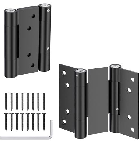 Charnière à Ressort 76 mm en Acier Inoxydable 304, Réglage de Tension, Plaque en Acier de 3 mm, Capacité Maximale 30 kg, Pour Porte de Saloon, Café, Comptoir de Bar, Paire (2 Pièces)