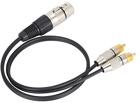 cersalt 1 XLR Hembra a Doble RCa Macho Cable, 1 XLR Hembra a 2 RCa Macho Enchufes Cable Y Splitter Patch Cable para Exteriores para el Hogar(Mujer, 0,5 metros)