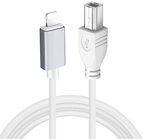 Cable USB tipo B a MIDI, cable USB OTG de 1,5 m, compatible con dispositivos iPhone, iOS, controlador midi de instrumentos musicales, teclado midi, interfaz de audio, micrófono USB/